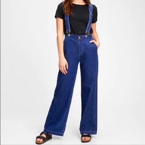 NEW GAP Wide Leg Suspender Jeans